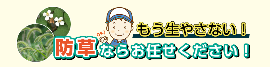 もう生やさない！防草ならお任せください！